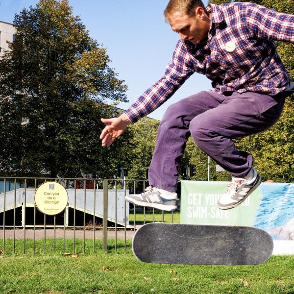 Camskate's Joe Lewis can do a 360 flip!