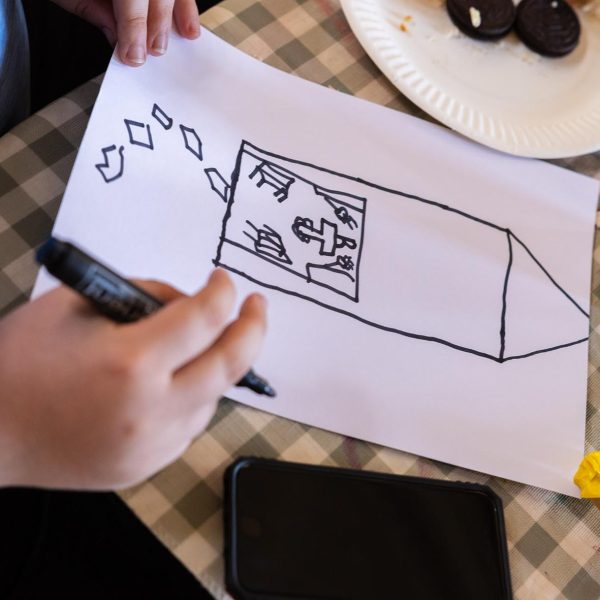 Workshop with young people at Wentworth Woodhouse. Photograph: Jules Lister